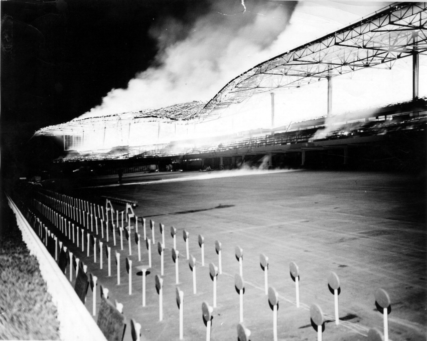 Hollywood Park Race Track Fire May 5, 1949 - courtesy of the Inglewood Public Library Collection